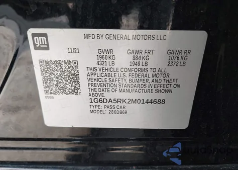 2021 Cadillac Ct4 Luxury z USA, uszkodzony, nr VIN 1G6DA5RK2M0144688